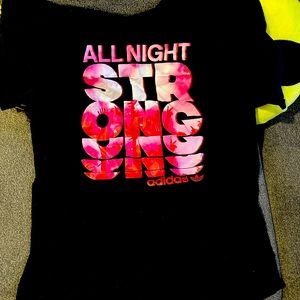 Black and Pink Adidas T-shirt size large